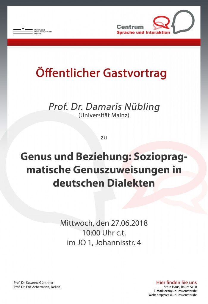 Gastvortrag von Prof. Dr. Nübling